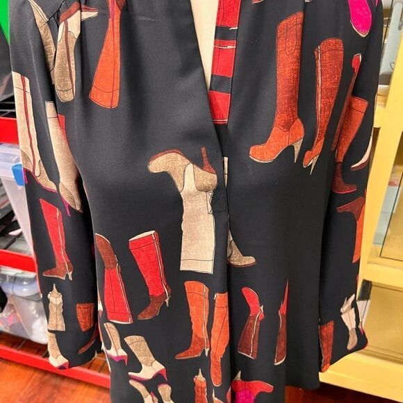 NWOT NIC+ZOE These Boots Printed Blouse Size Small (Runs big) #002 - Picture 9 of 13